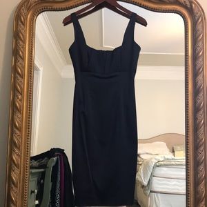 Satin navy cocktail dress